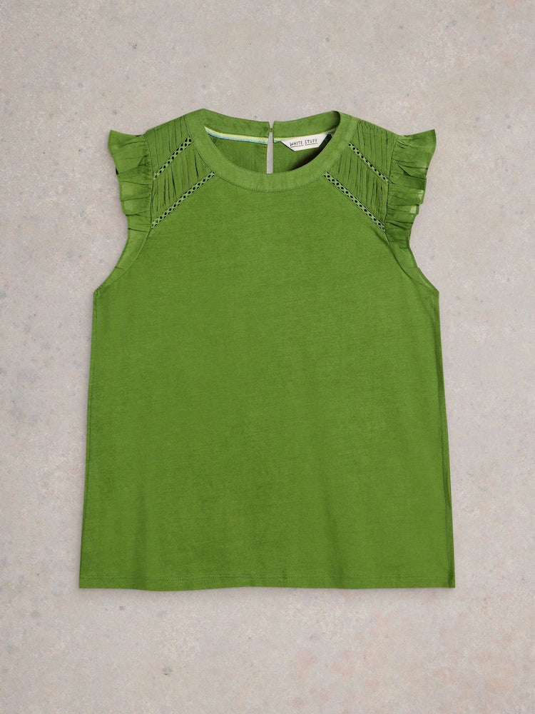 White Stuff Paige Frill Mix Top