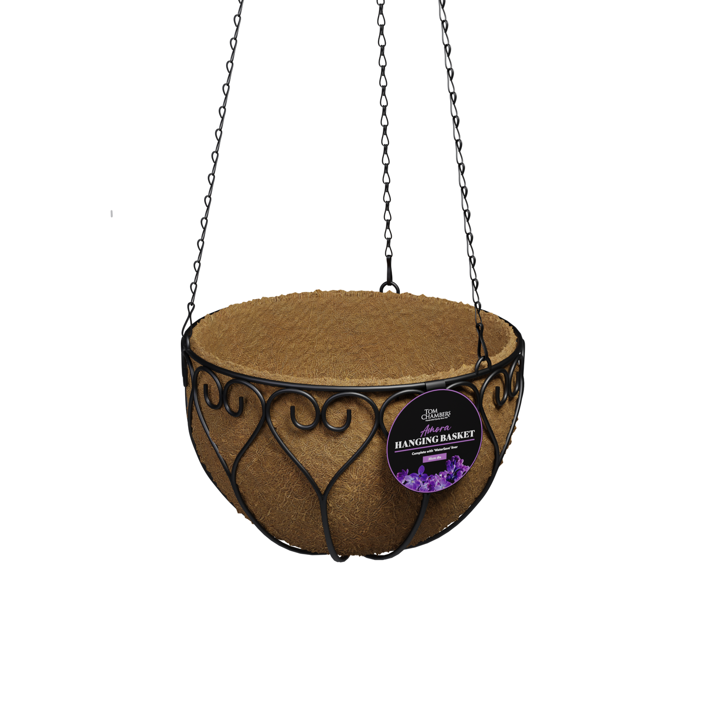 Tom Chambers Amora Hanging Basket With Liner 35cm