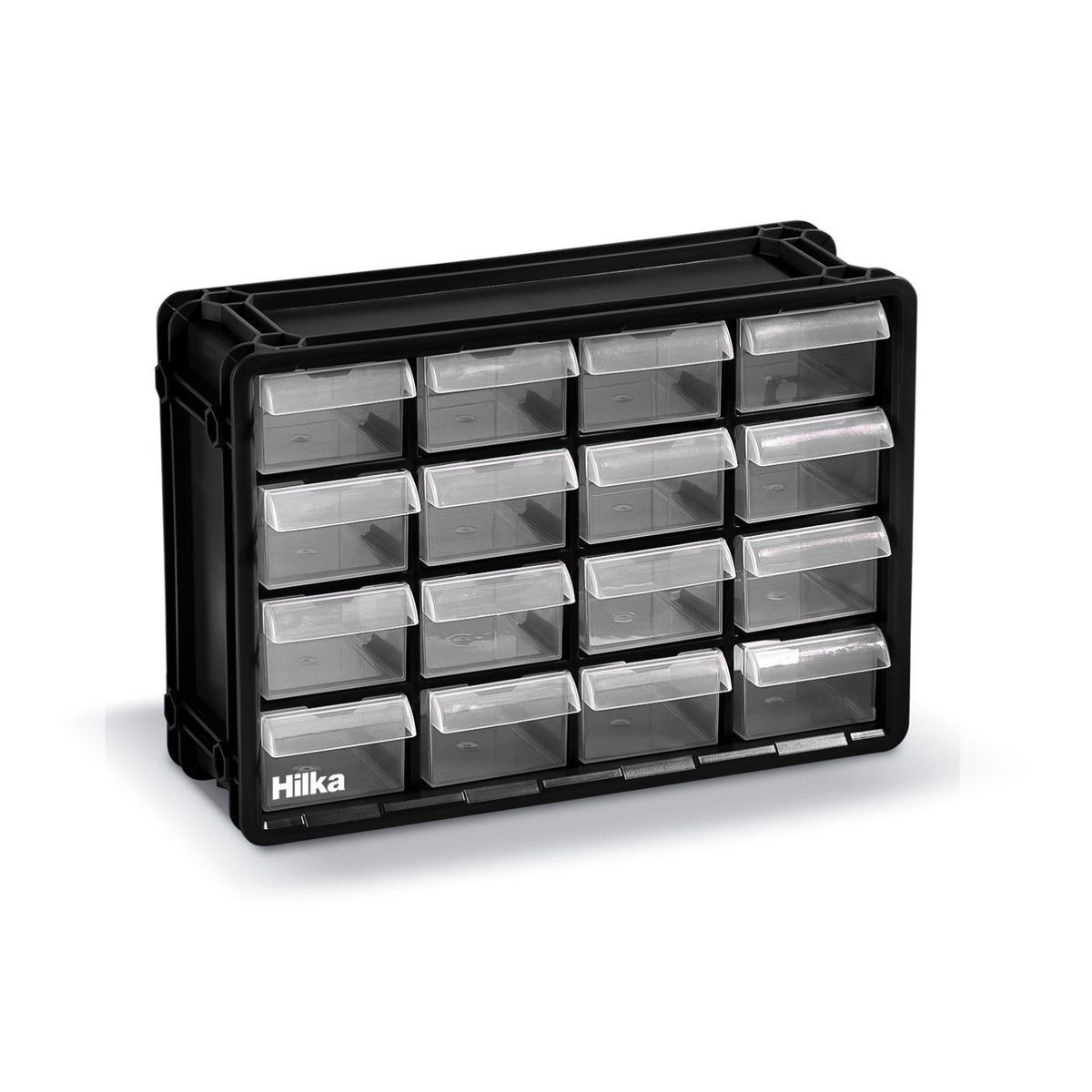 Hilka 16 drawer plastic small parts organiser storage cabinet for workshop tools and fixings