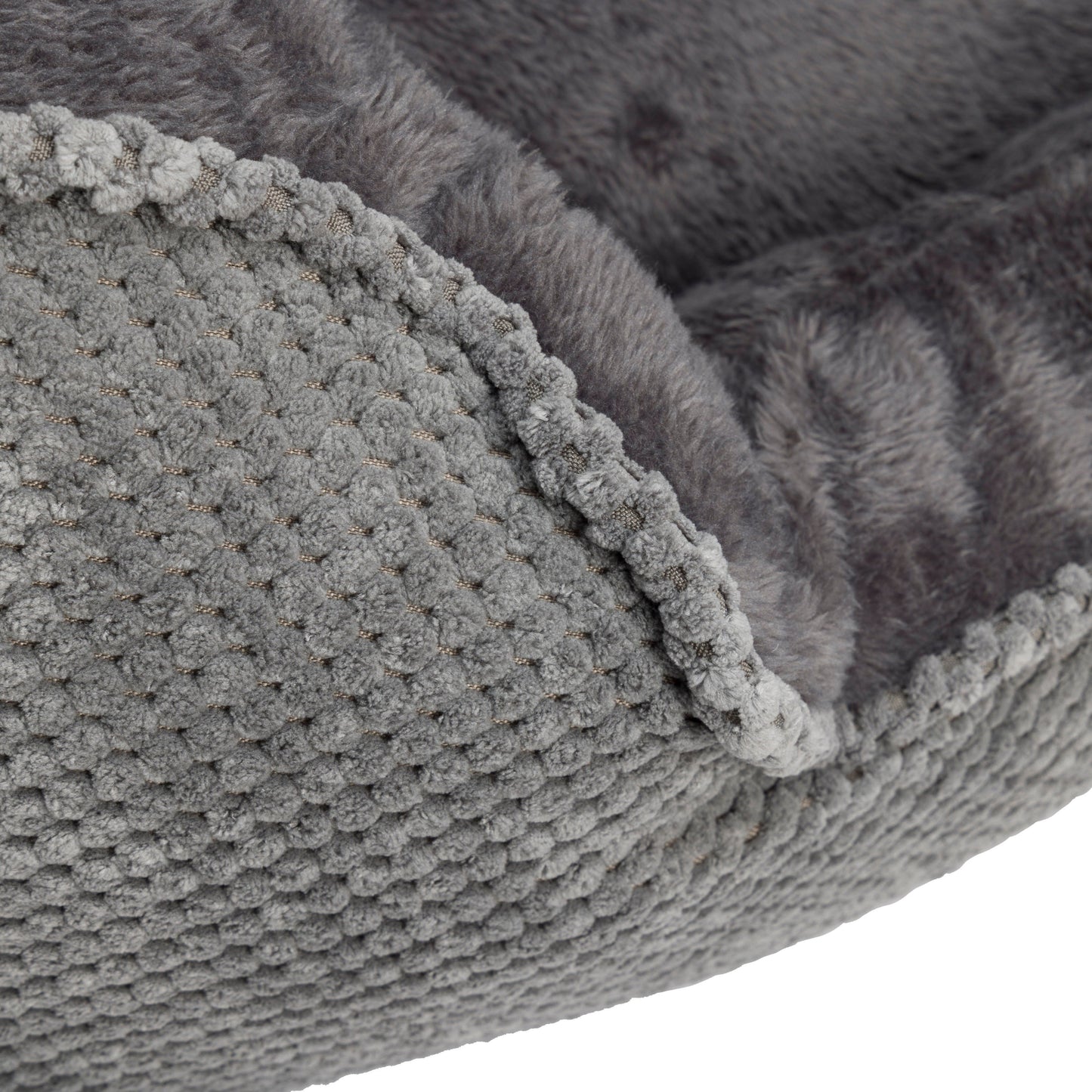House of Paws Grey Cord Snuggle Dog Bed