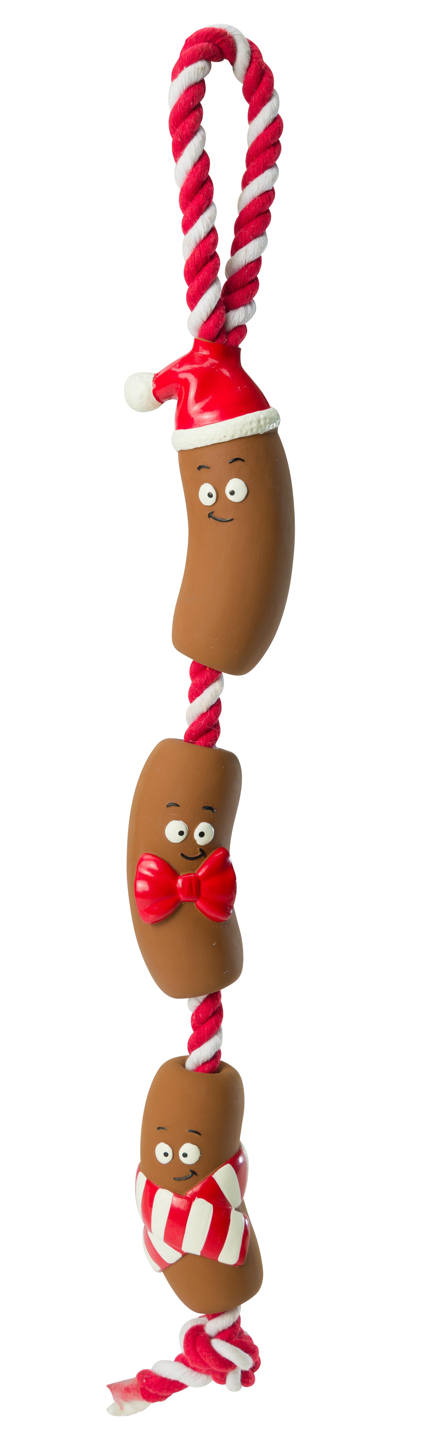 Dog Toy Latex Christmas Sausages