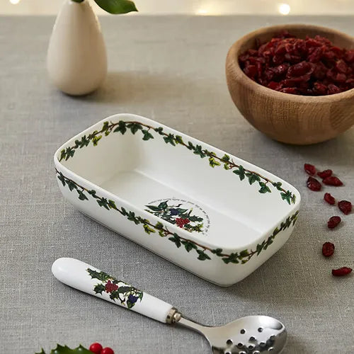 Portmeirion The Holly & The Ivy Cranberry Dish & Slotted Spoon