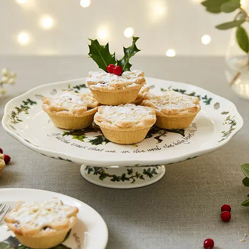The Holly & The Ivy Footed Cake Plate