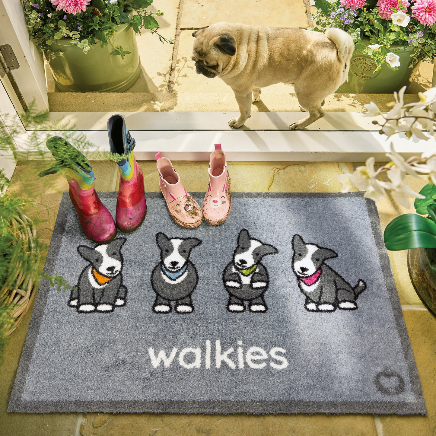 Hug Rug Herdy Walkies Door Mat