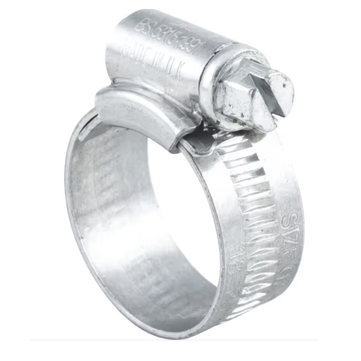 Genuine Jubilee 0X zinc protected mild steel hose clip adjustable between 18mm and 25mm diameter