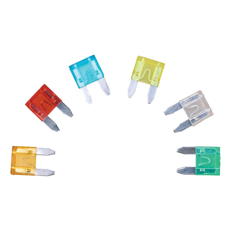 Jefferson 120 piece mini blade auto fuse set in organized clear storage case