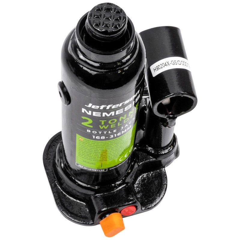 Jefferson Nemesis 2 tonne compact hydraulic bottle jack for car maintenance