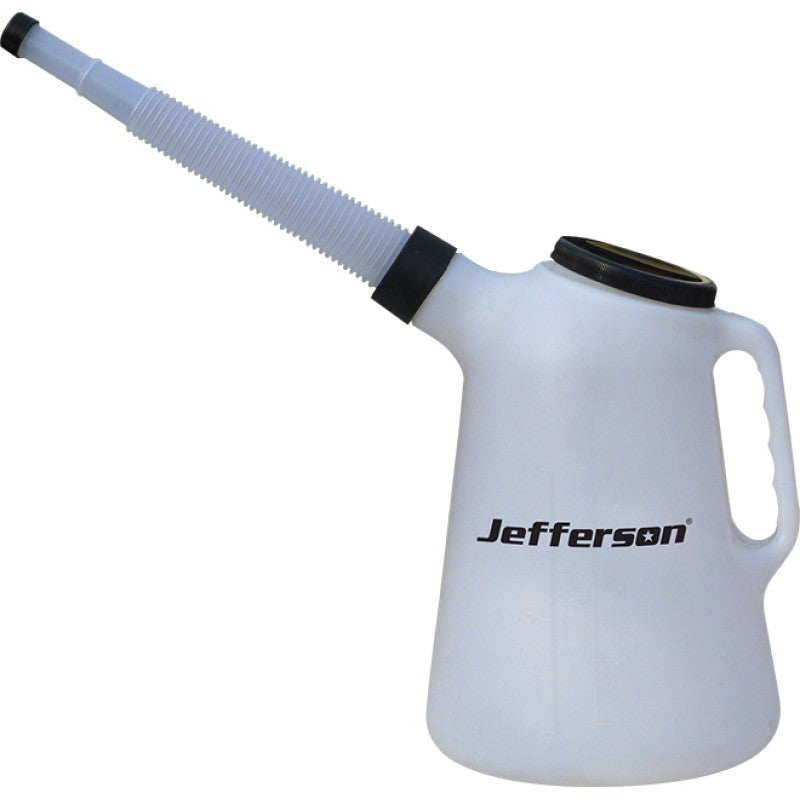 Jefferson 5L workshop measuring jug with flexible spout and volume marking