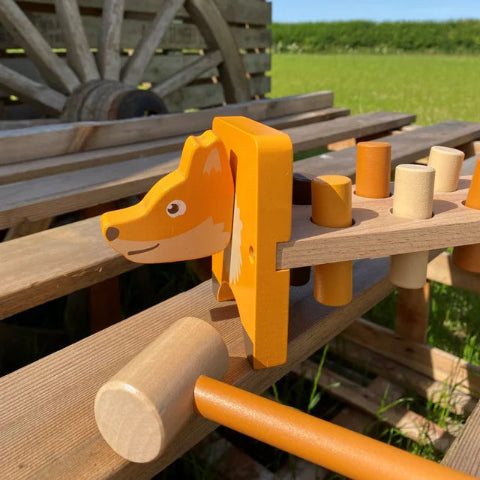 Inside Out Toys Woodland Fox Hammer Bench (8 Peg)