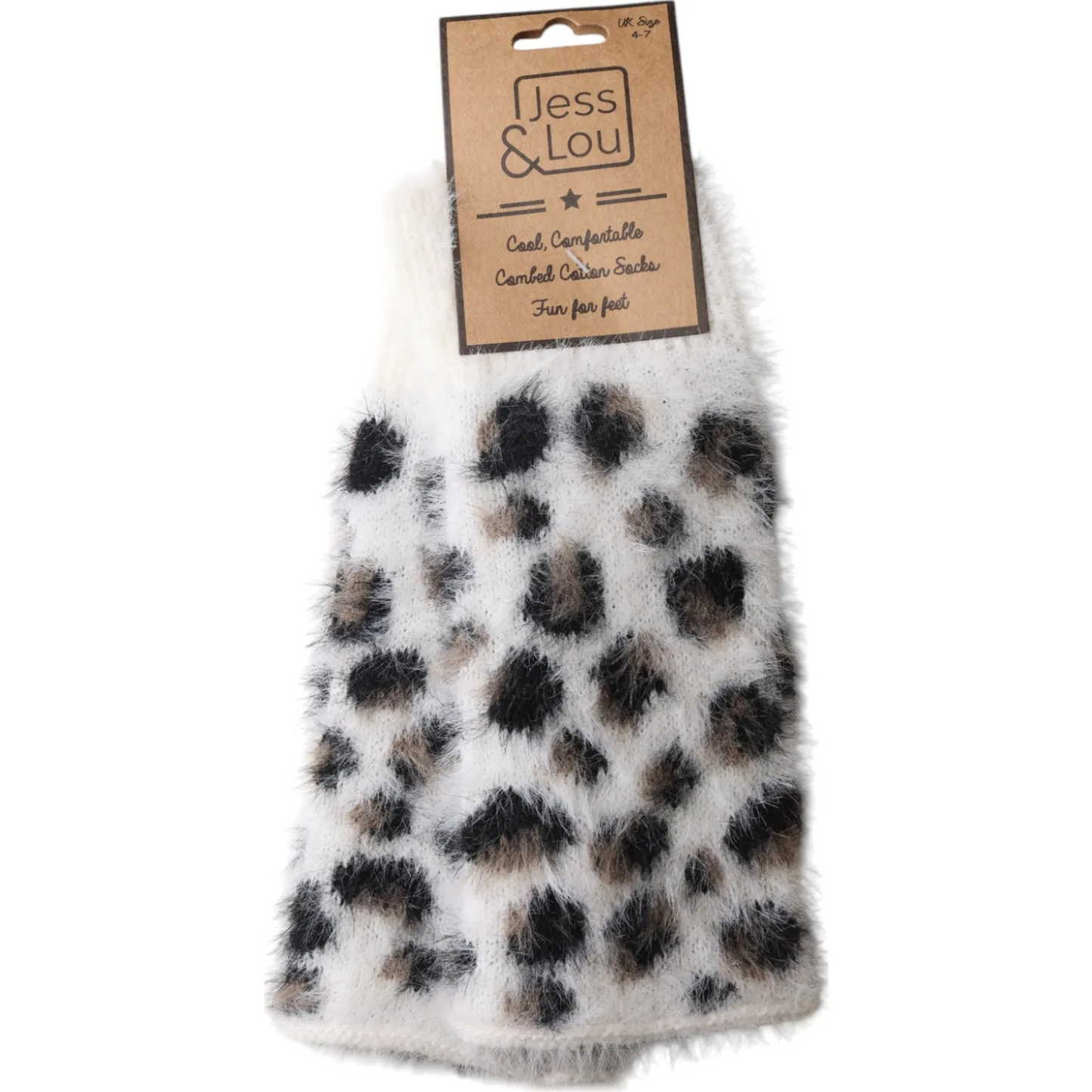 Jess & Lou Fluffy Knit Fingerless Gloves