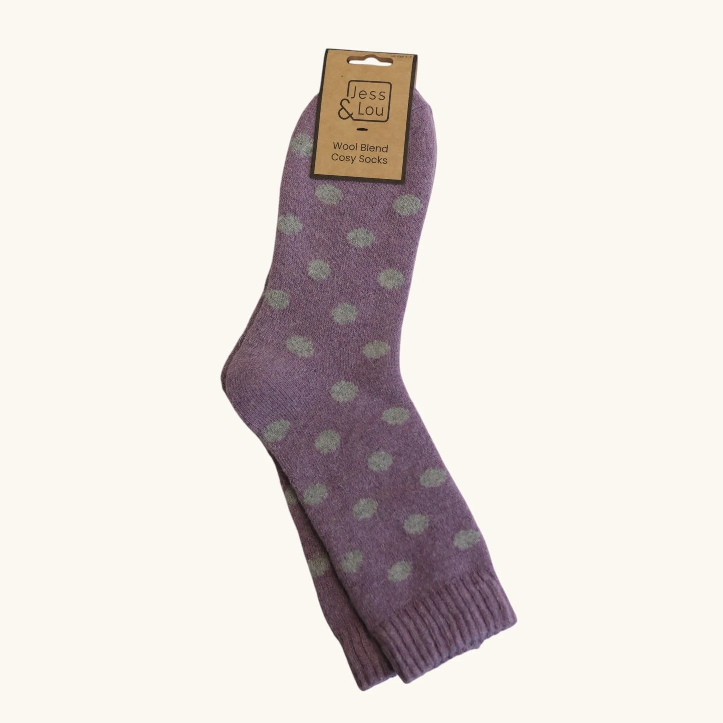 Jess & Lou Lavender Spot Cosy Socks