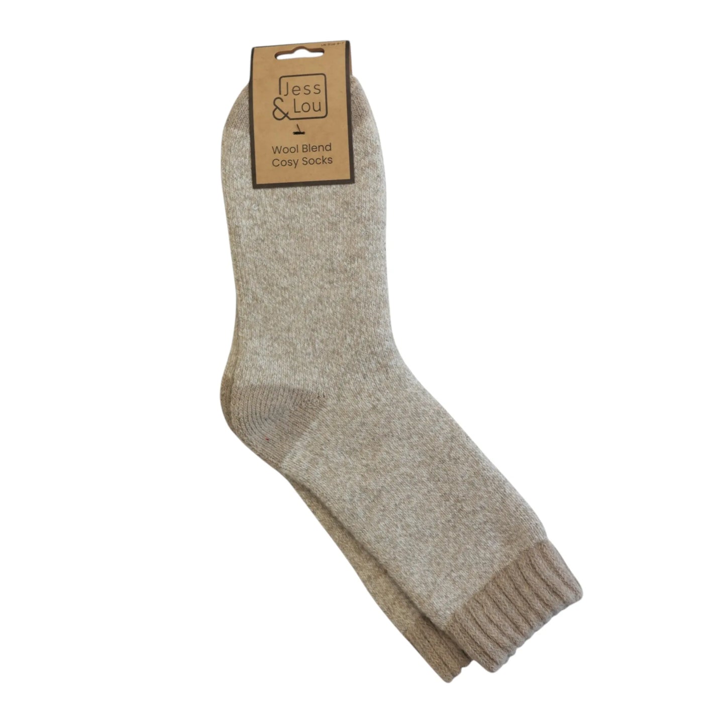 Jess & Lou Oatmeal Marl Cosy Socks