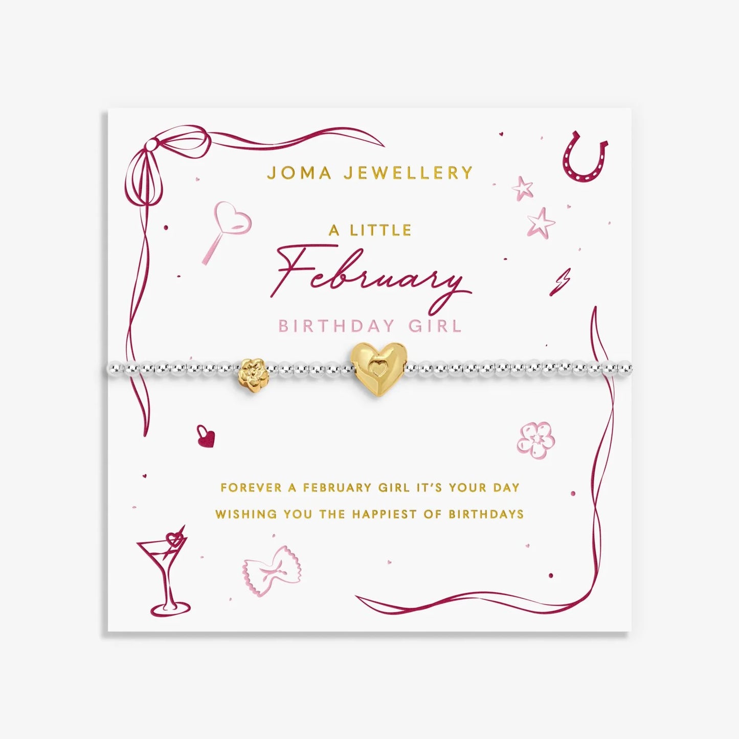 Joma Jewellery A Little Birth Month February Silver Plated Bracelet