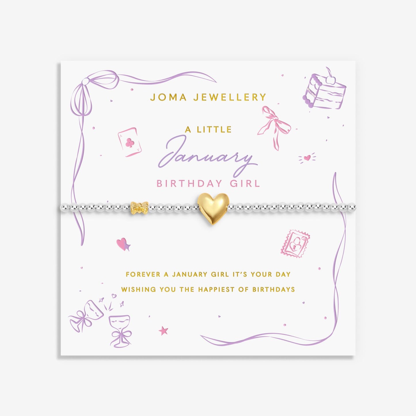 Joma Jewellery A Little Birth Month January Silver Plated Bracelet