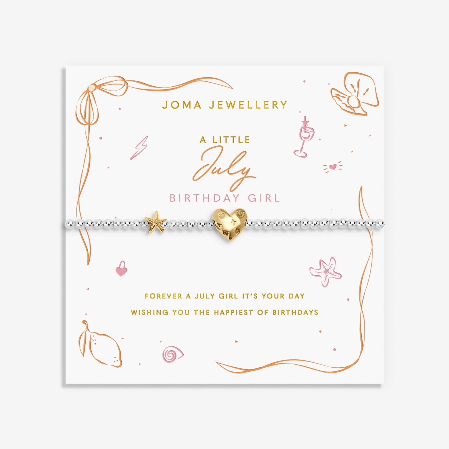 Joma Jewellery A Little Birth Month July Silver Plated Bracelet