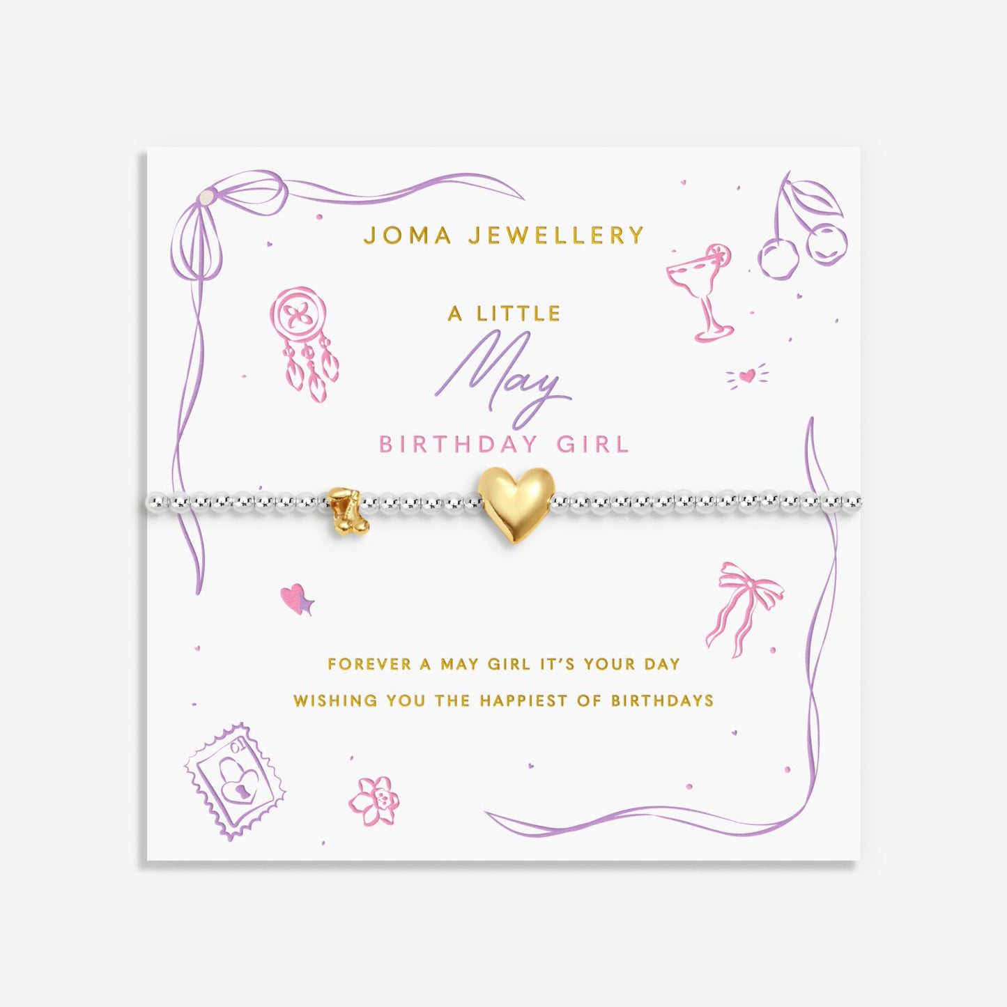 Joma Jewellery A Little Birth Month May Silver Plated Bracelet