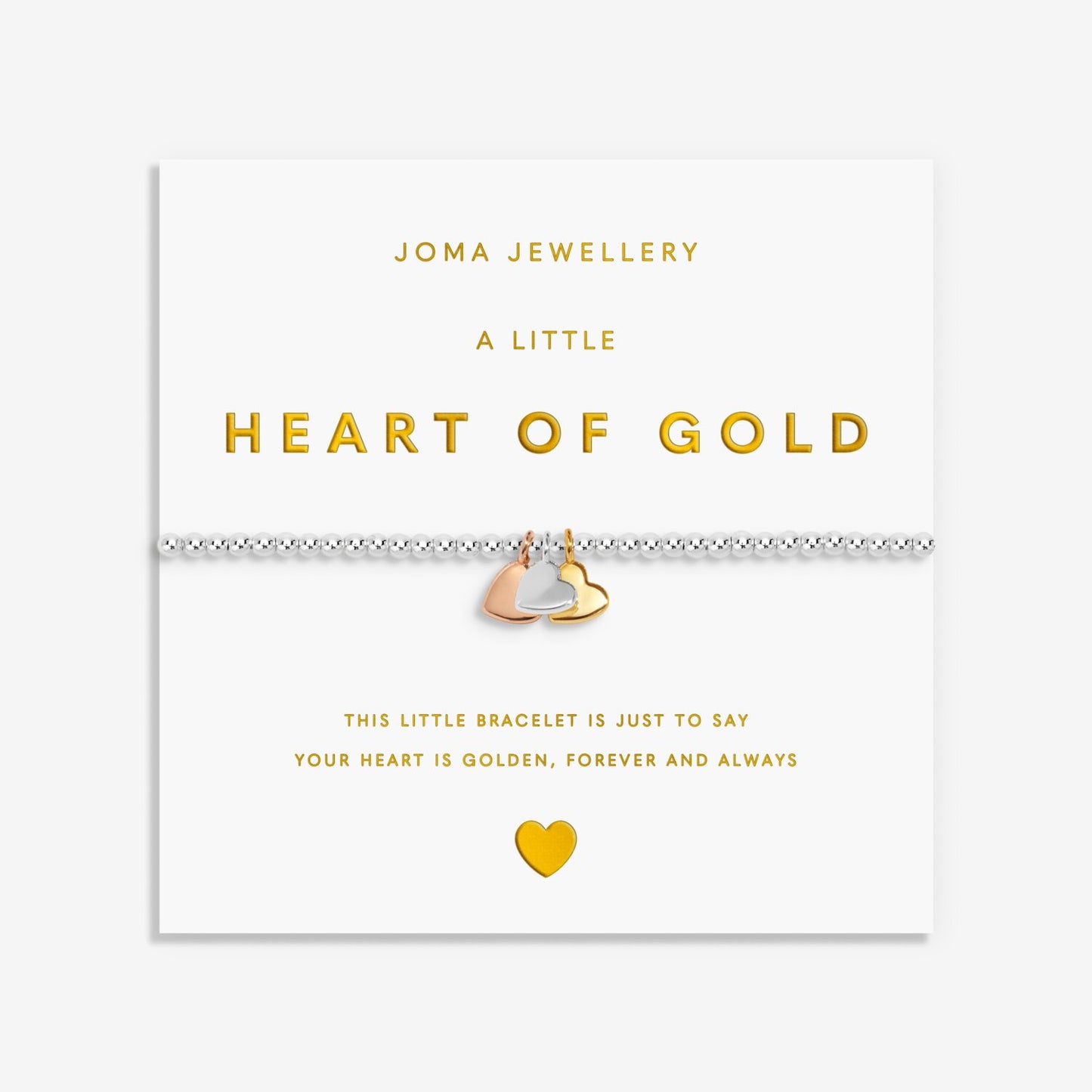 Joma Jewellery A Little Charmed Moments Heart Of Gold Silver Plated Bracelet