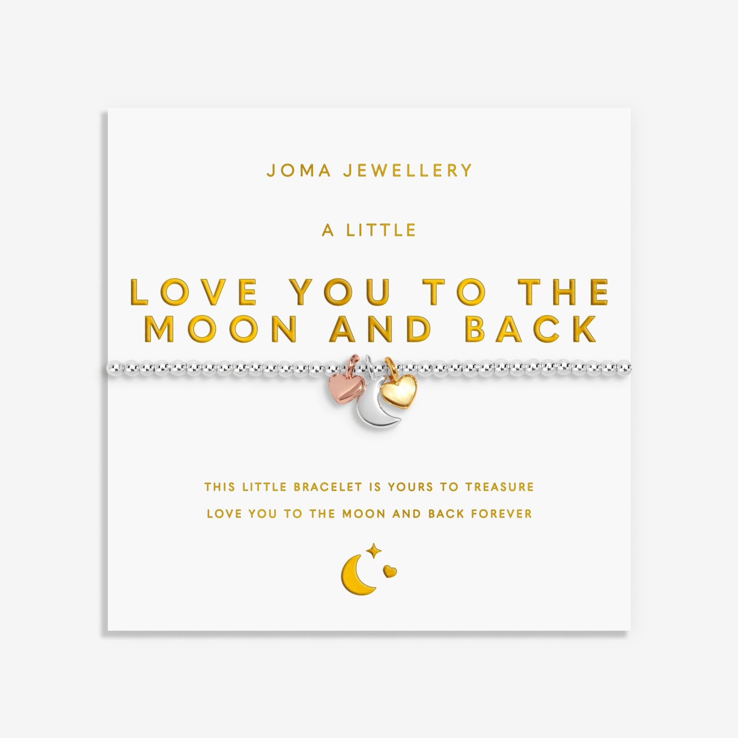 Joma Jewellery A Little Charmed Moments Love You To The Moon & Back Silver Plated Bracelet