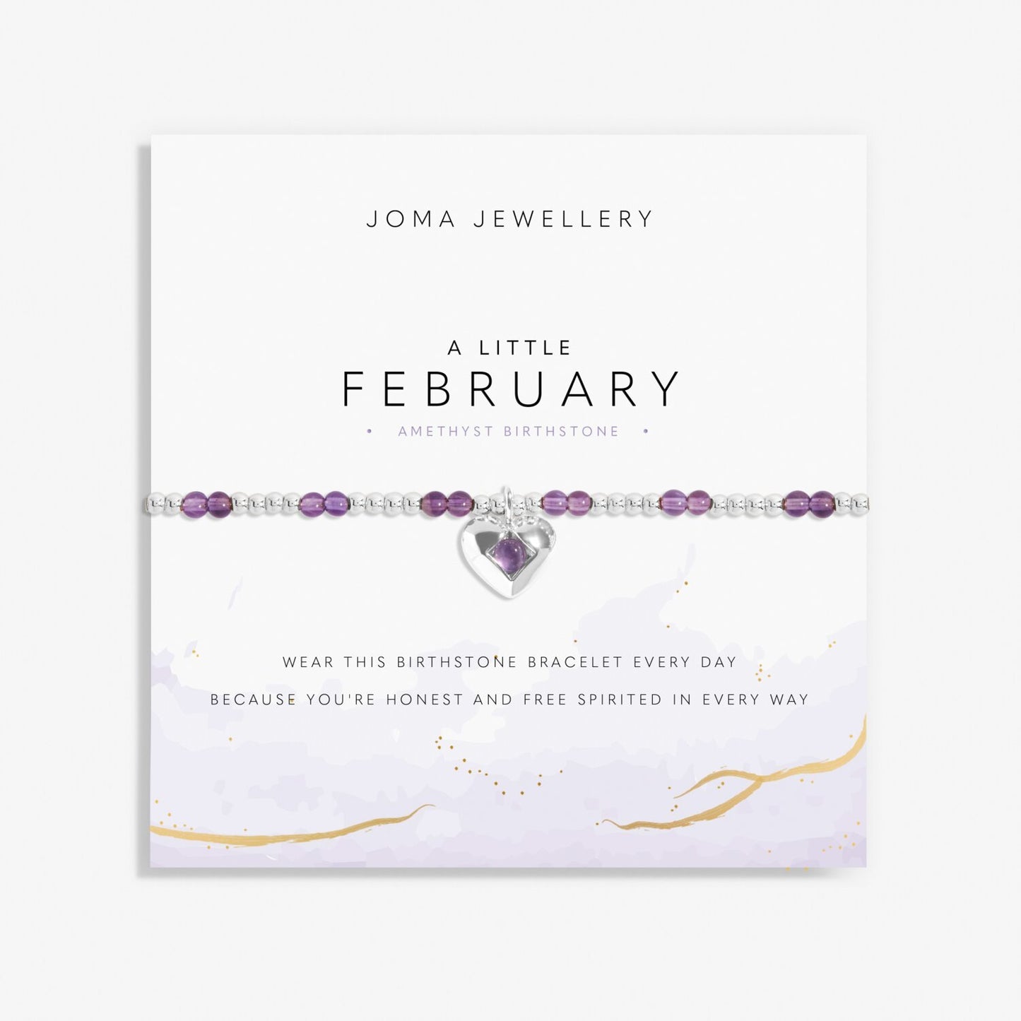 Joma Jewellery A Little February Amethyst Silver Plated Bracelet