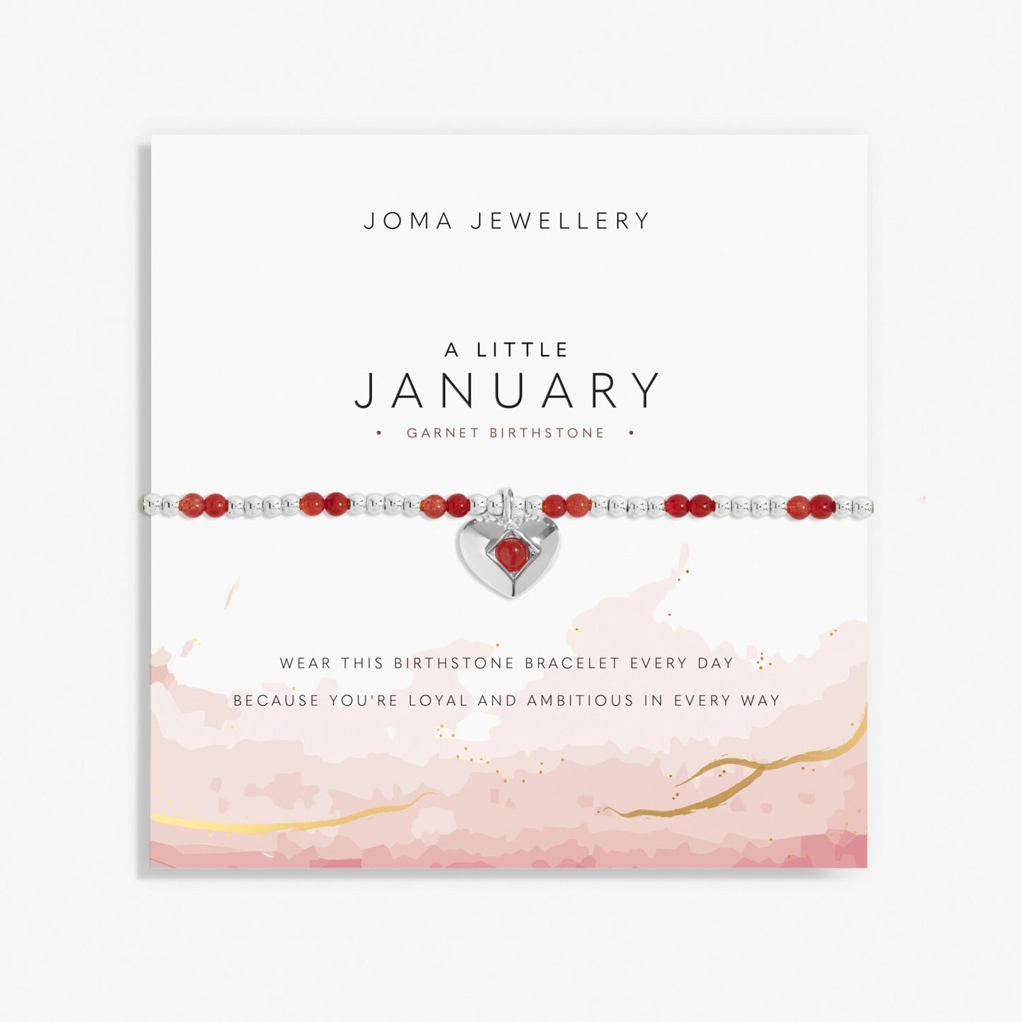 Joma Jewellery A Little January Garnet Silver Plated Bracelet