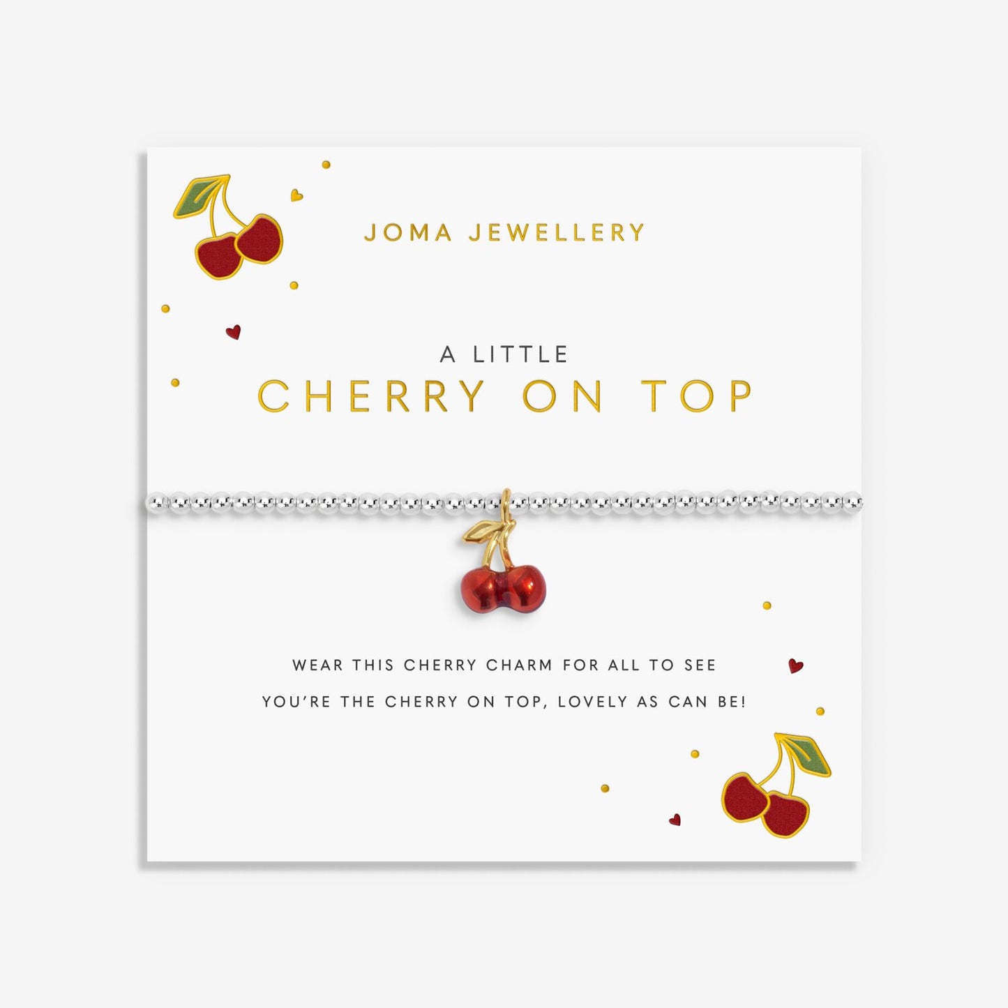 Joma Jewellery A Little Vibes Cherry On Top Silver Plated Bracelet