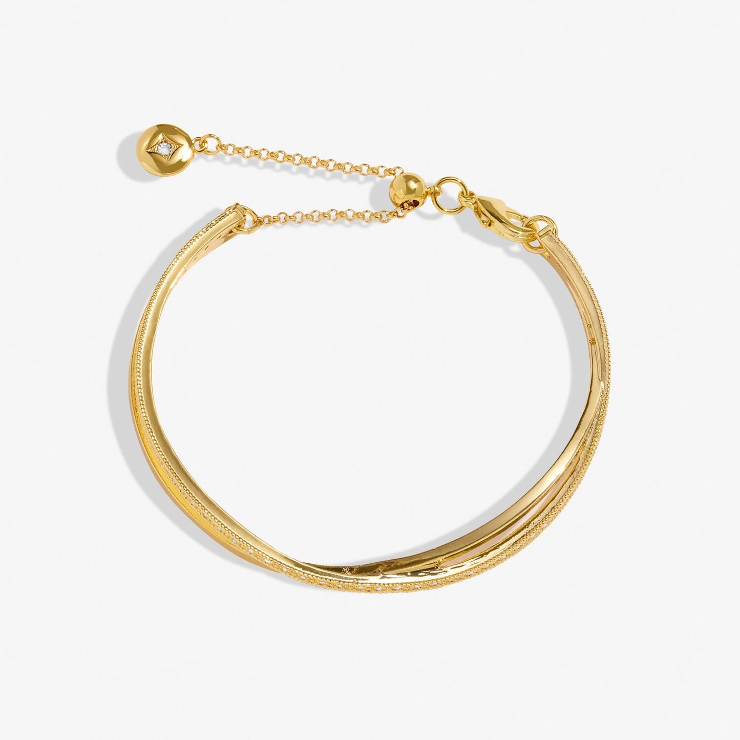 Joma Jewellery Bracelet Bar Gold Crossover Gold Plated Bangle
