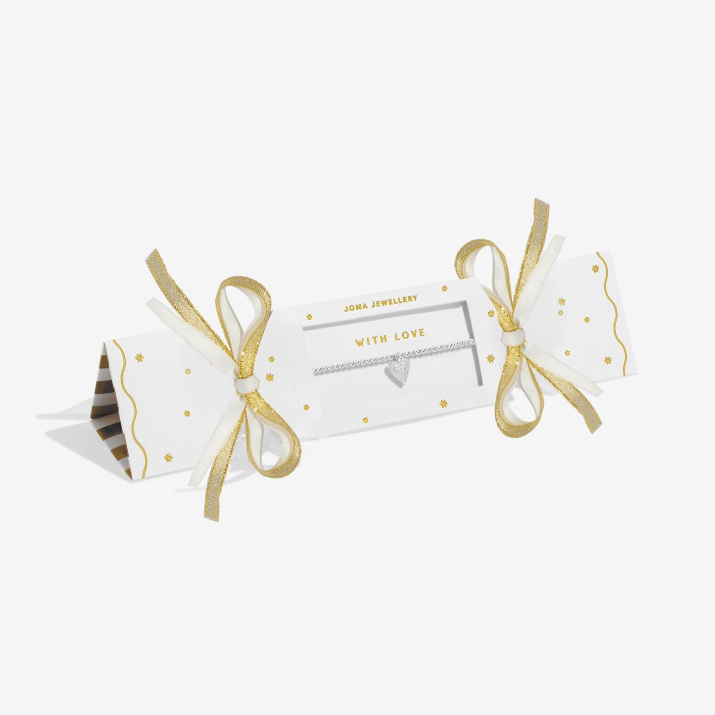 Joma Jewellery Christmas Cracker With Love Bracelet In Silver Plating