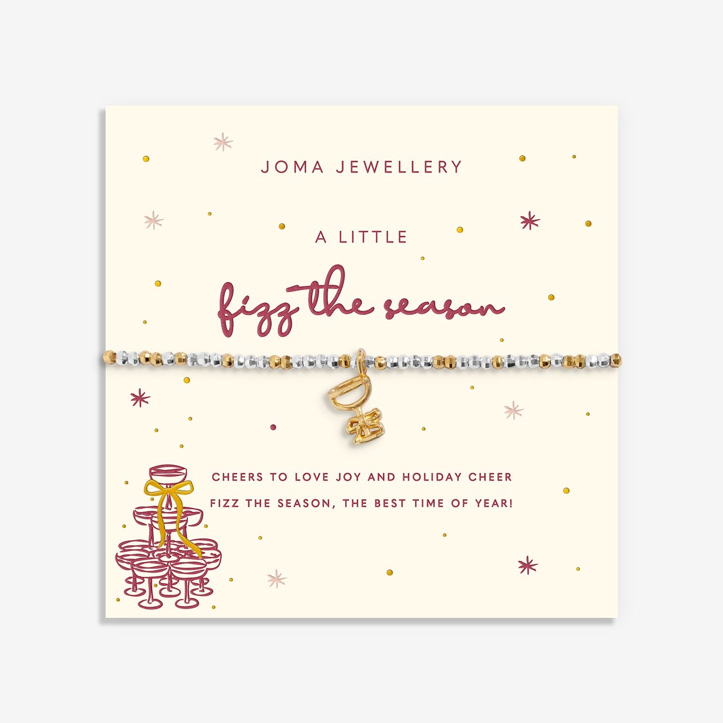 Joma Jewellery Christmas Little Stories Fizz The Season Bracelet In Silver and Gold Plating