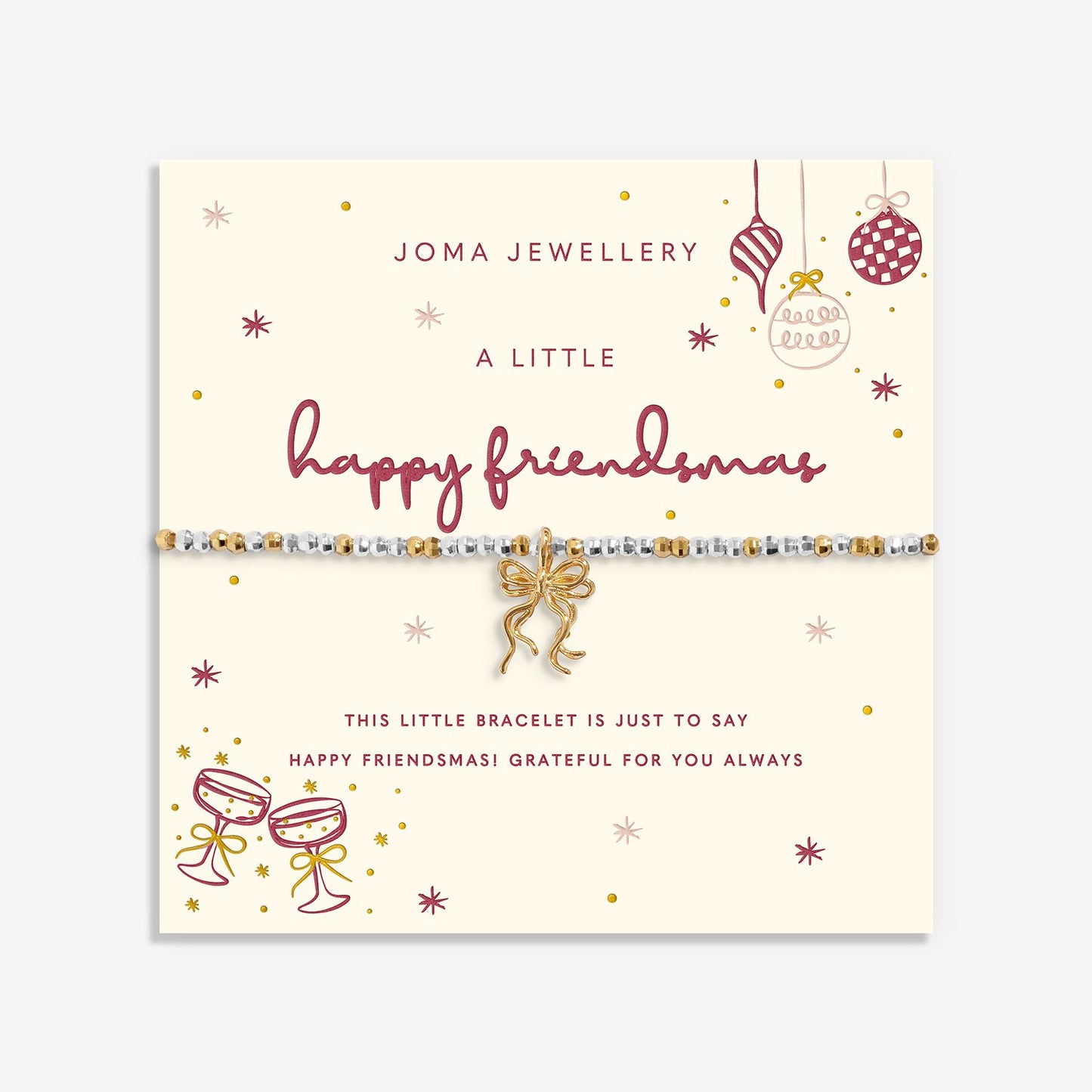 Joma Jewellery Christmas Little Stories Happy Friendmas Bracelet In Silver and Gold Plating