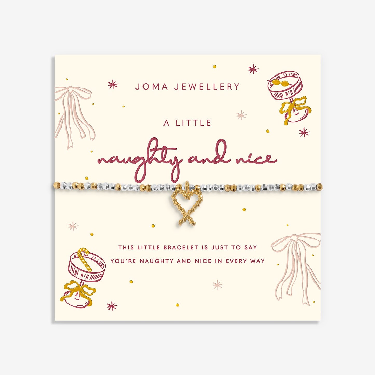 Joma Jewellery Christmas Little Stories Naughty And Nice Bracelet In Silver and Gold Plating