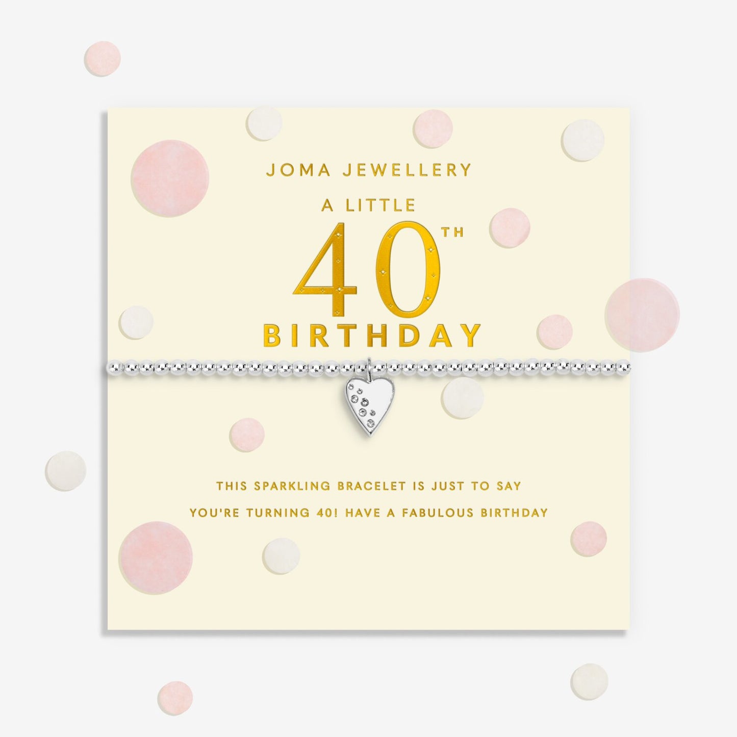 Joma Jewellery Confetti A Little 40th Birthday Silver Plated Bracelet