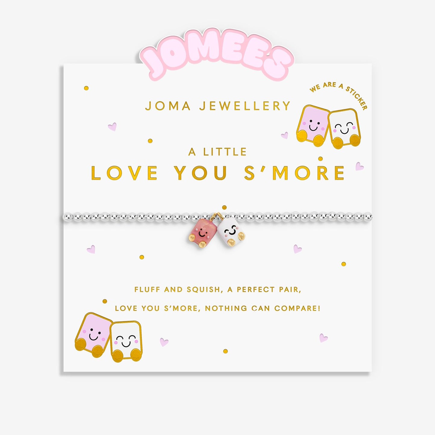 Joma Jewellery Kids A Little Jomees Love You S'More Bracelet In Silver and Gold Plating
