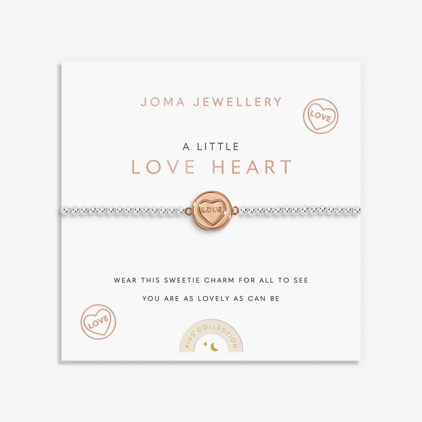 Joma Jewellery Kids A Little Love Heart Silver & Rose Gold Plated Bracelet
