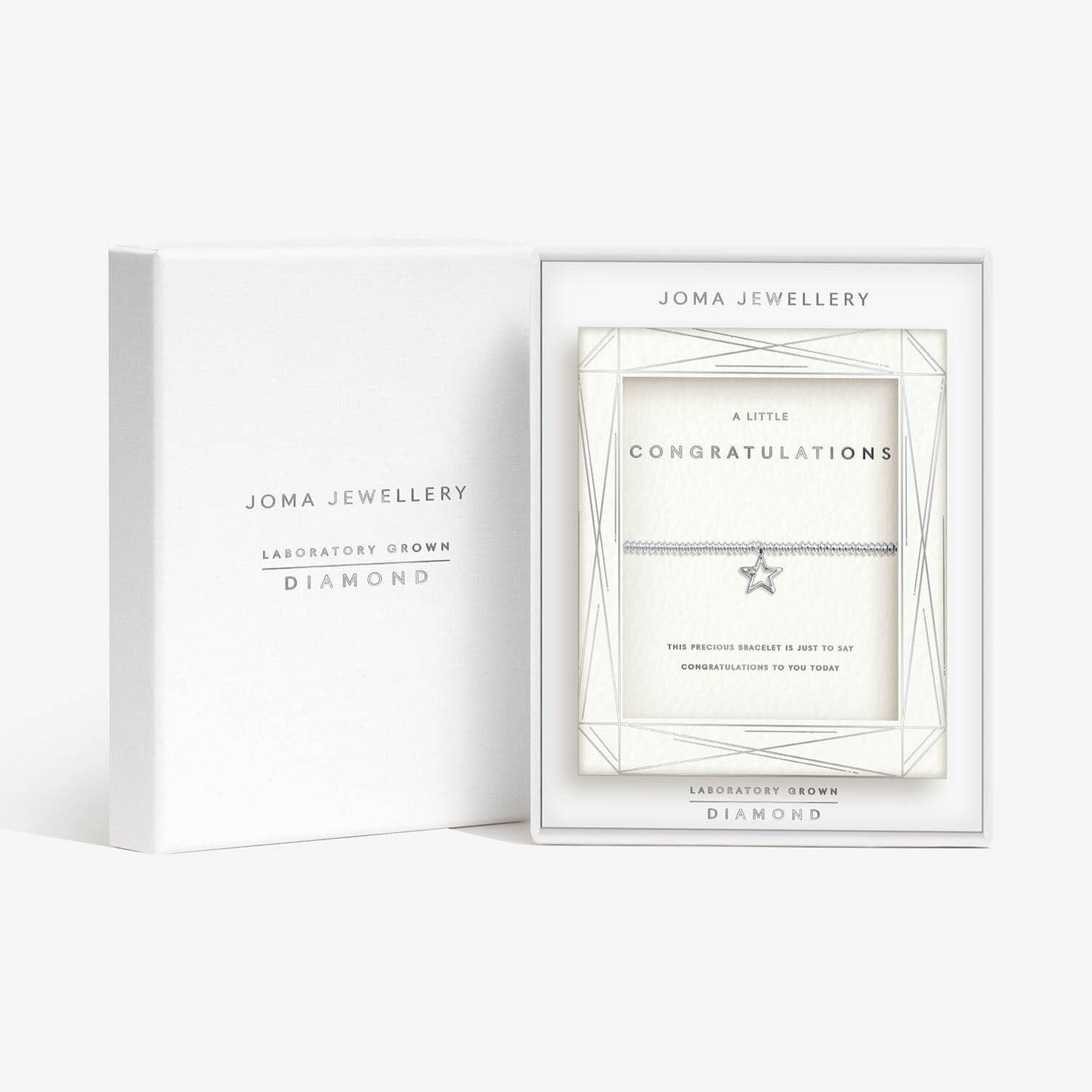 Joma Jewellery Laboratory Grown Diamond A Little Congratulations Silver Plated Bracelet