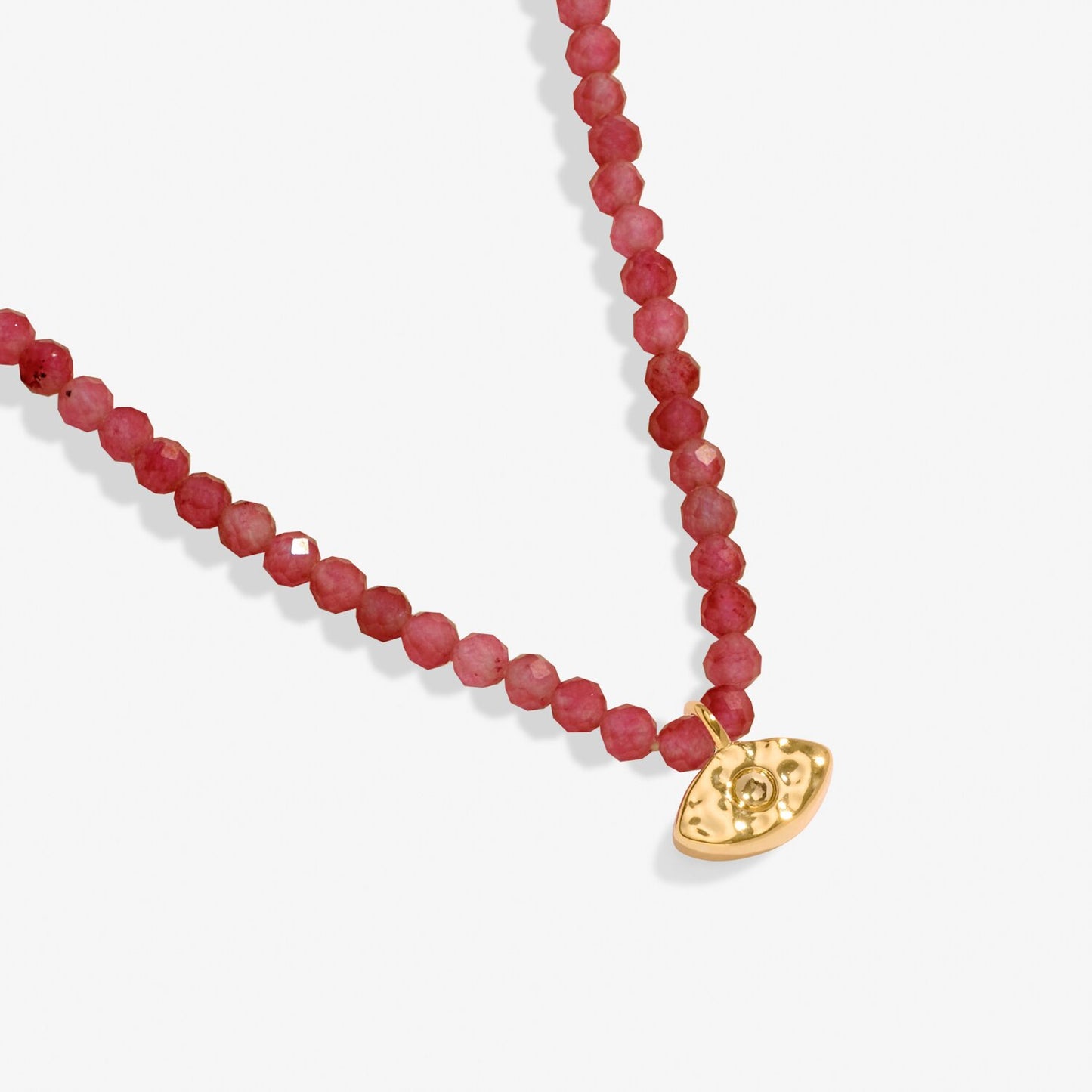 Joma Jewellery Mini Charms Garnet Eye Gold Plated Necklace