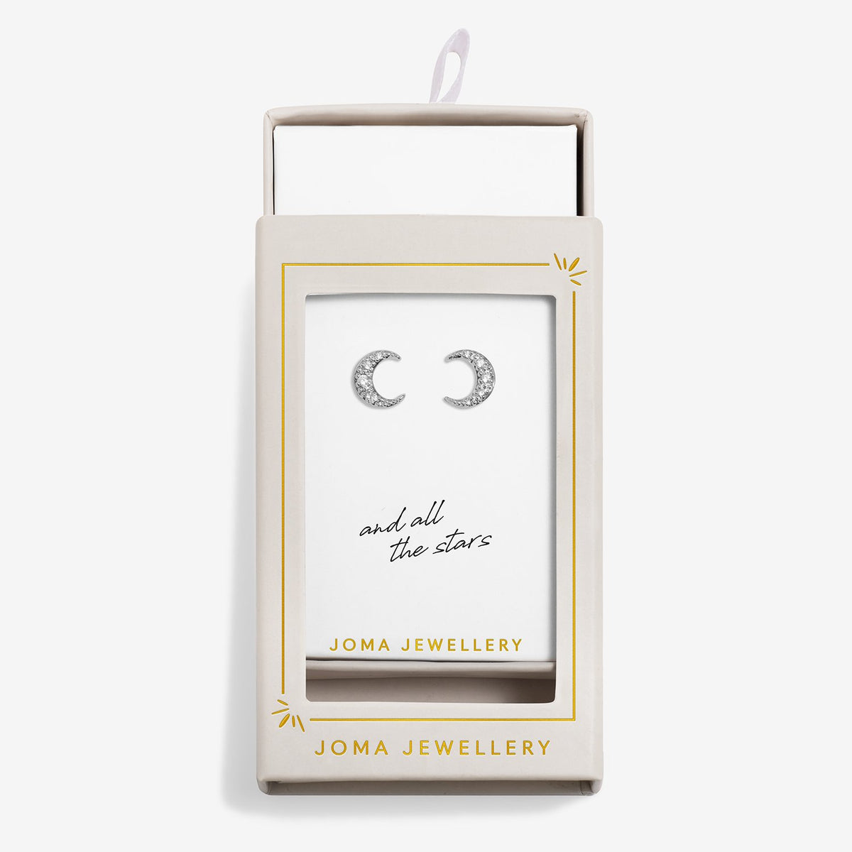Joma Jewellery Moments To Shine Love You To The Moon Stud Earrings In Silver Plating