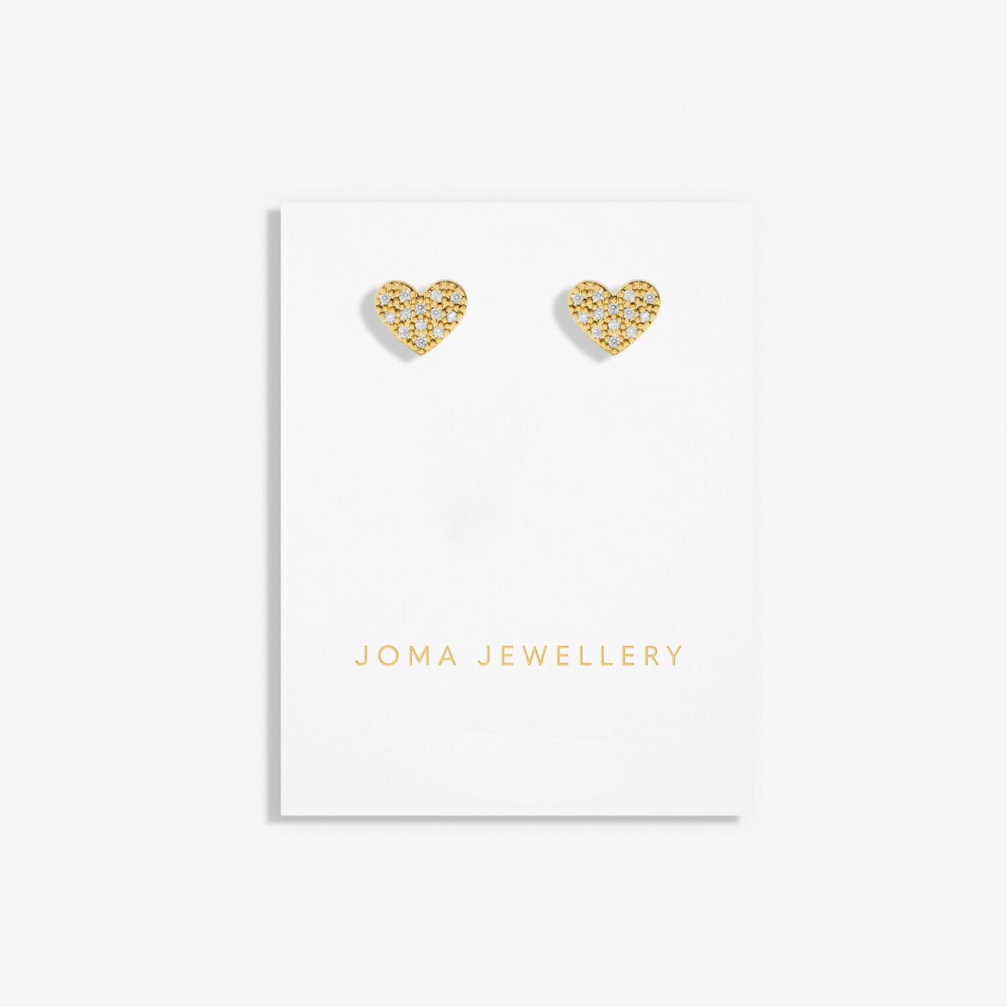 Joma Jewellery Pave Heart Gold Plated Earrings