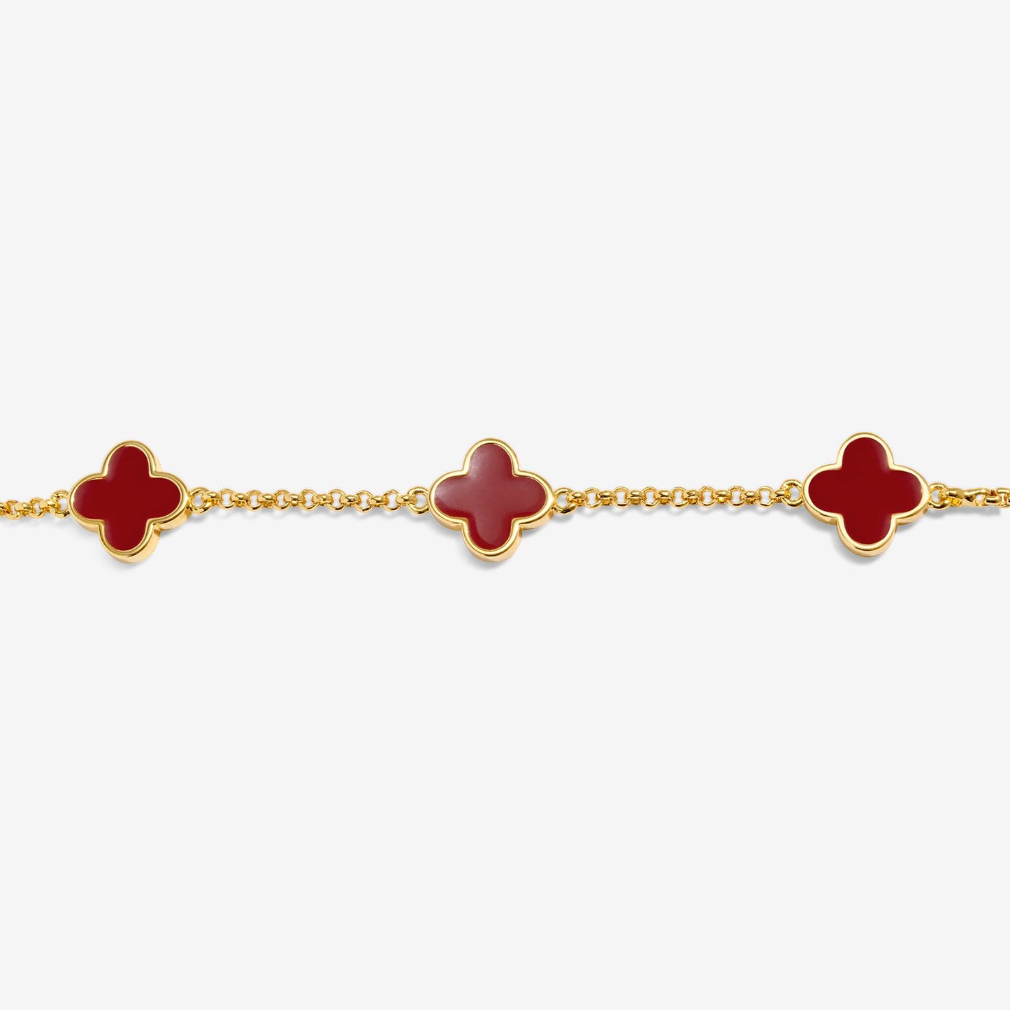 Joma Jewellery Signature Clover Collection Red Clover Bracelet