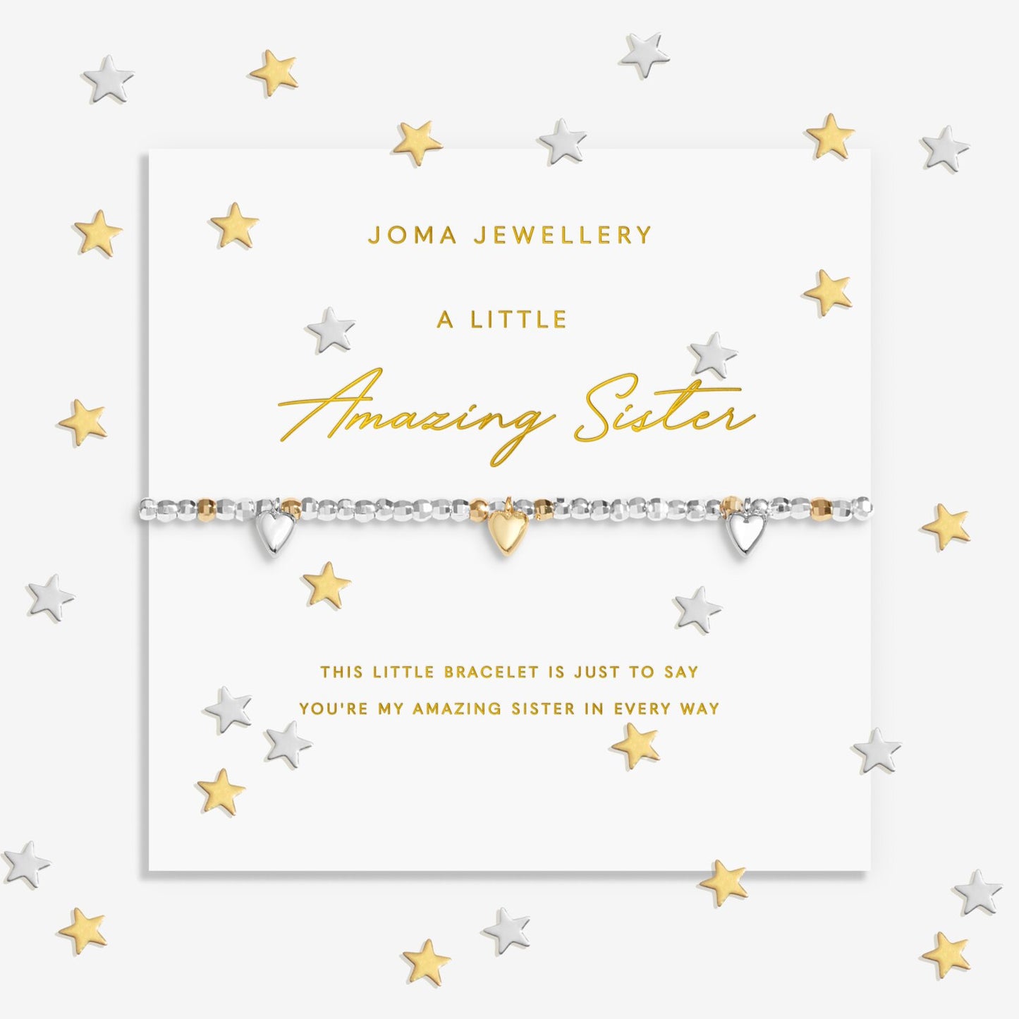 Joma Jewellery Sparkle Confetti A Little Amazing Sister Silver Plated Bracelet
