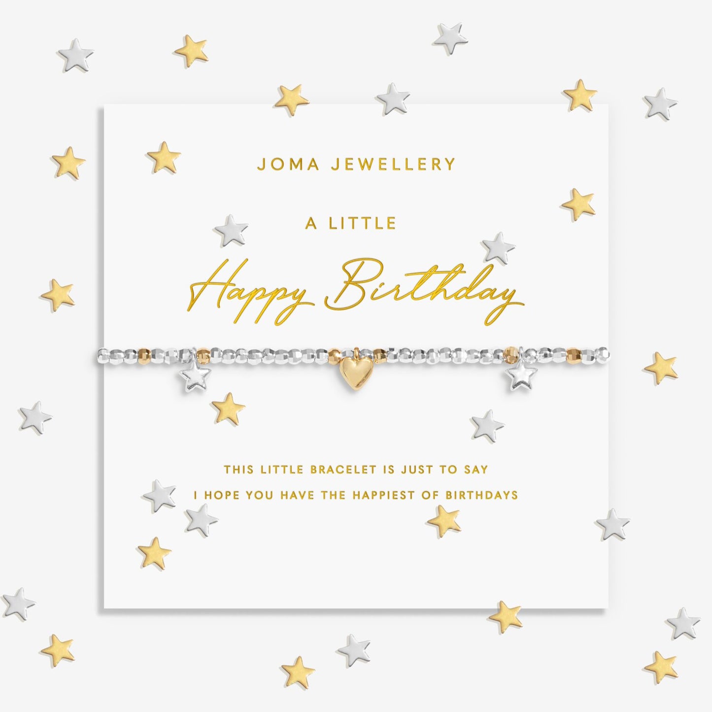 Joma Jewellery Sparkle Confetti A Little Happy Birthday Silver & Gold Plated Bracelet