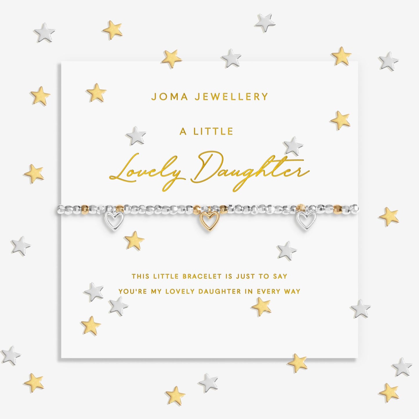 Joma Jewellery Sparkle Confetti A Little Lovely Daughter Silver & Gold Plated Bracelet