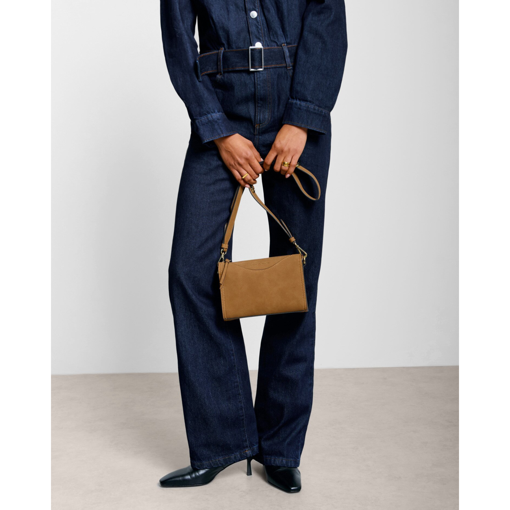 Katie Loxton Taya Crossbody Bag - Caramel Suedette