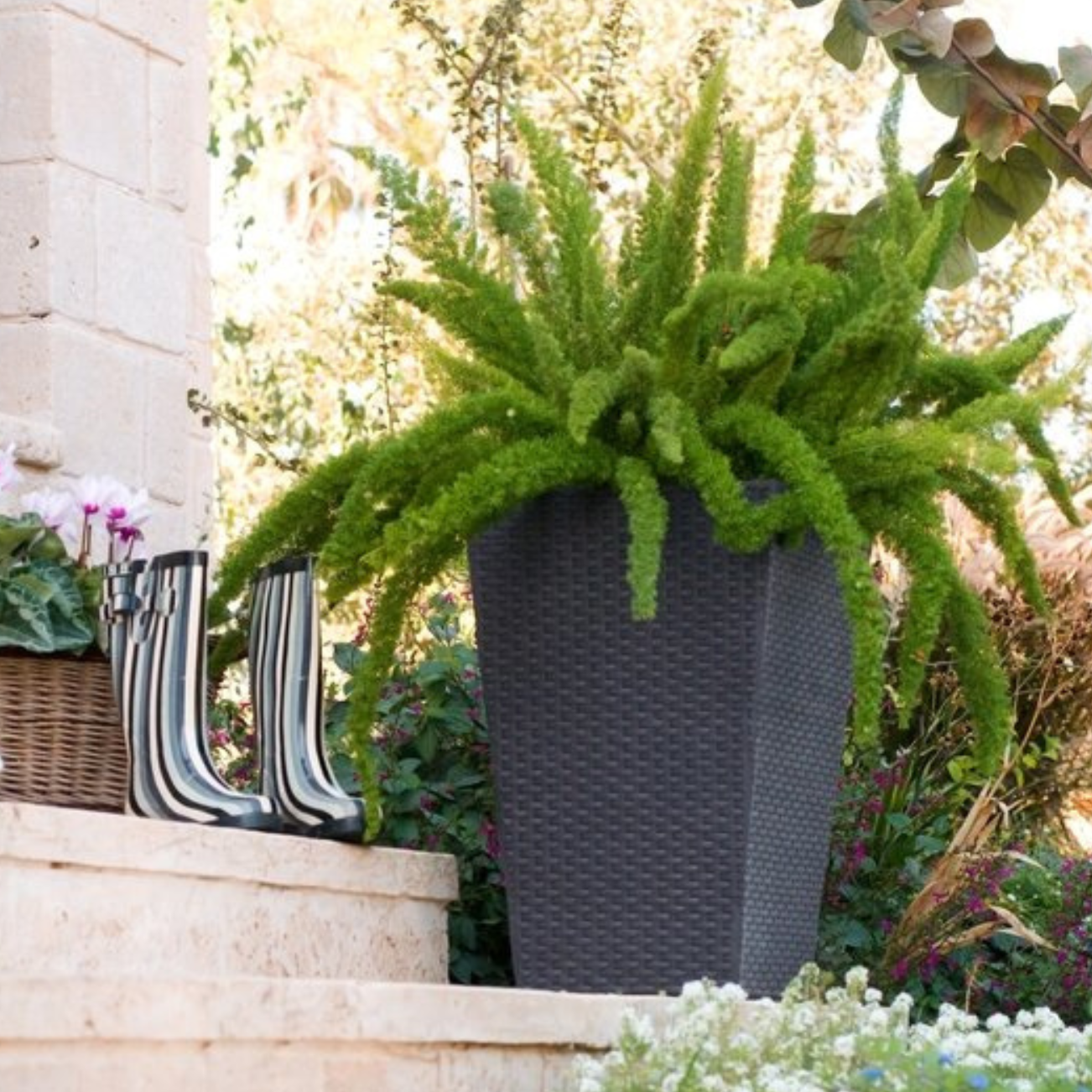Keter Rattan Anthracite Medium Planter 57cm