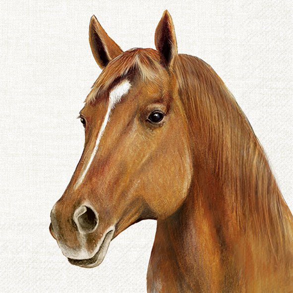 IHR Farm Horse Cream Lunch Napkins