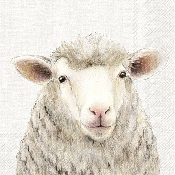 IHR Farm Sheep Cream Lunch Napkins
