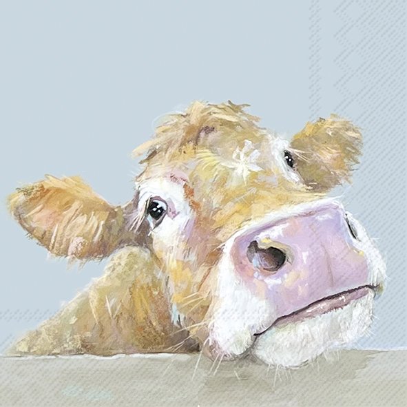 IHR cow Bella Light Blue Lunch Napkins