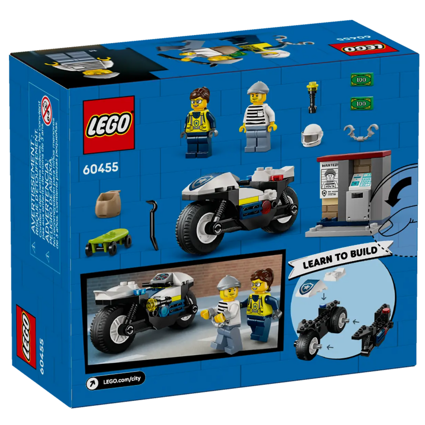 Lego City Police Motorcycle Chase 60455