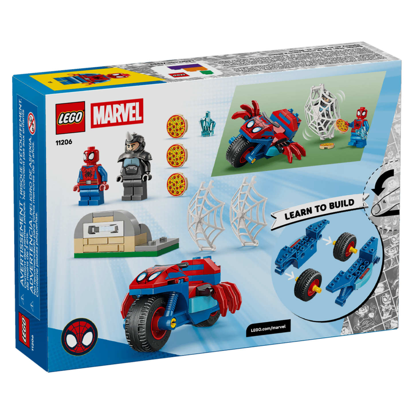 Lego Marvel Spidey on his Motorcycle vs. Rhino 11206