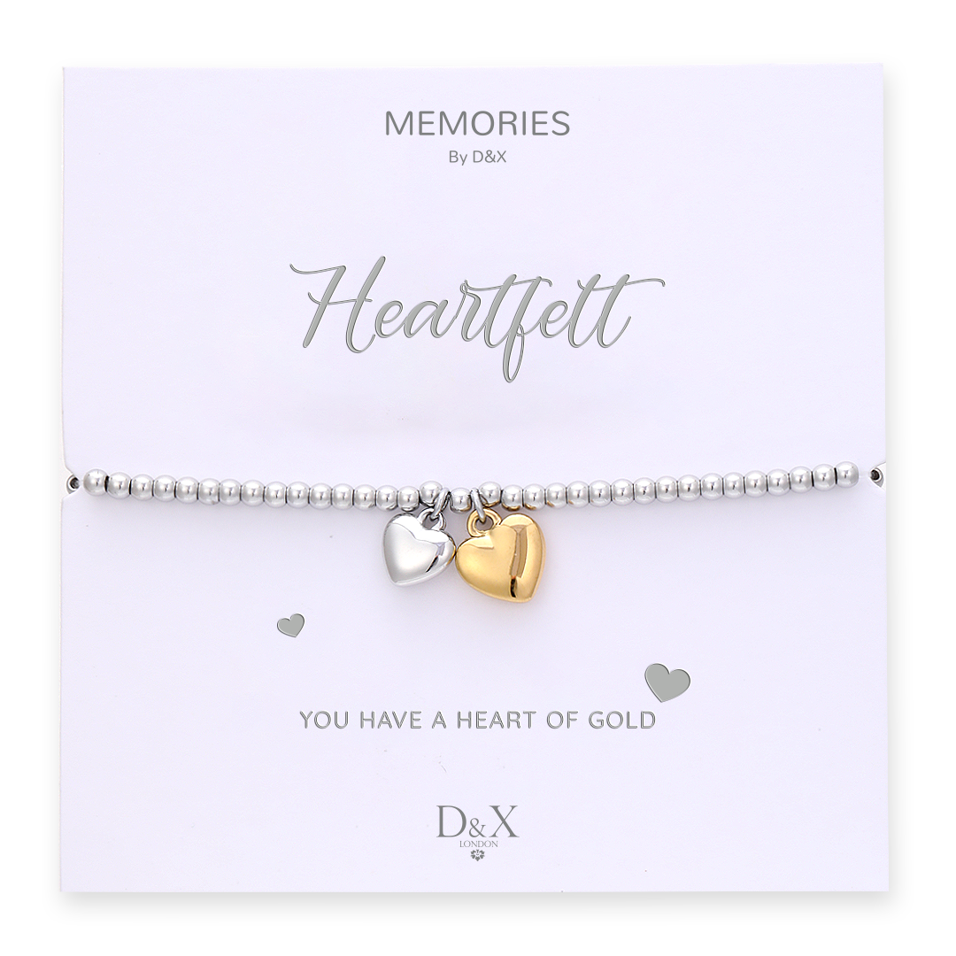 D&X Occasions Heartfelt Gold and Silver Bracelet