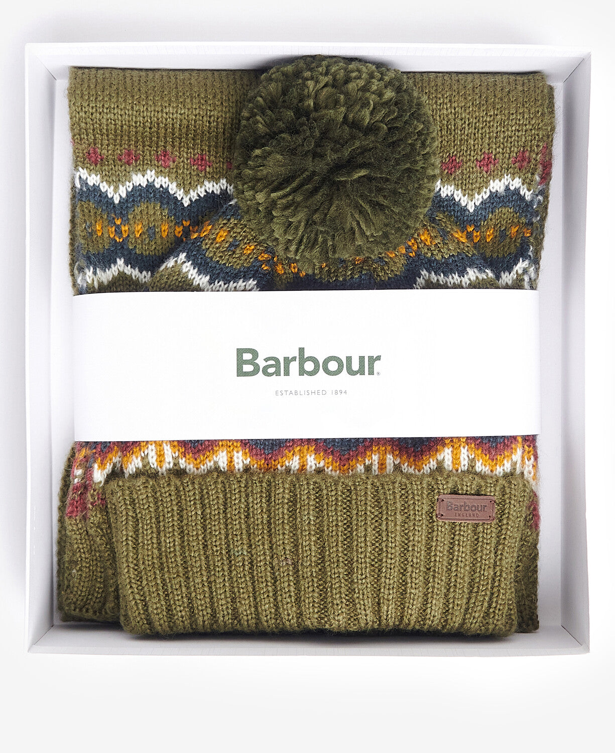 Barbour Fairisle Beanie & Scarf Gift Set